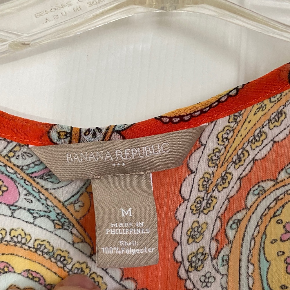 Banana Republic Orange Paisley Blouse - Picture 2 of 4